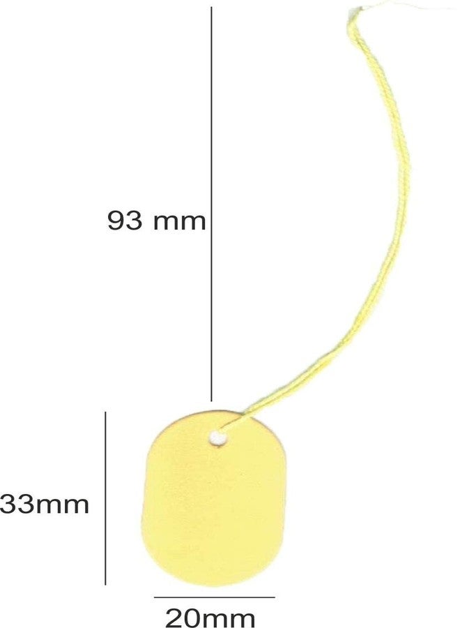 Zenomia Plain Yellow Tags, Oval Shape Tags, Display Jewelry Gift Price Tag 950pcs - Image 2